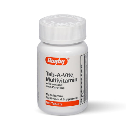 Rugby Tab-A-Vite Multivitamin with Iron & Beta-Carotene | Daily Multivitamin