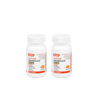 Rugby Ultra Strength Simethicone Gas Relief 180 mg - 60 Softgels (2 Pack) for Adults | Rugby Laboratories