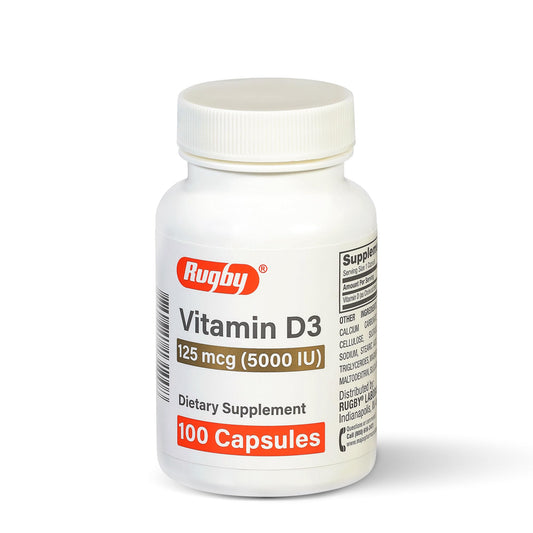 Rugby Vitamin D3 5,000 IU (125 mcg) – Bone, Teeth & Immune Health, 100 Capsules BritishVita | Premium UK Vitamins & Wellness Supplements