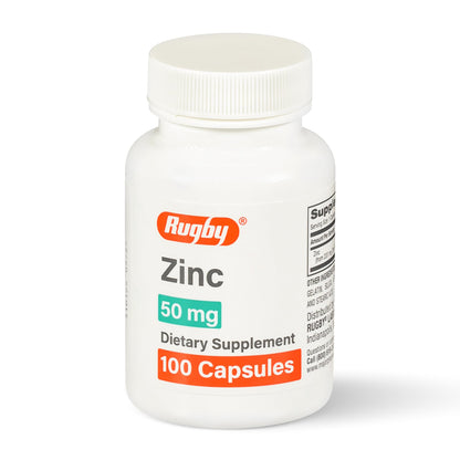 Rugby Zinc 50mg – Gluten-Free Immune Support Daily Dietary Supplement (100 Count)