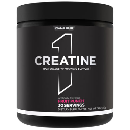 Rule 1 Creatine Powder – 5 g Micronized Creatine Monohydrate for Lean Mass & HIIT (Fruit Punch & Unflavored)