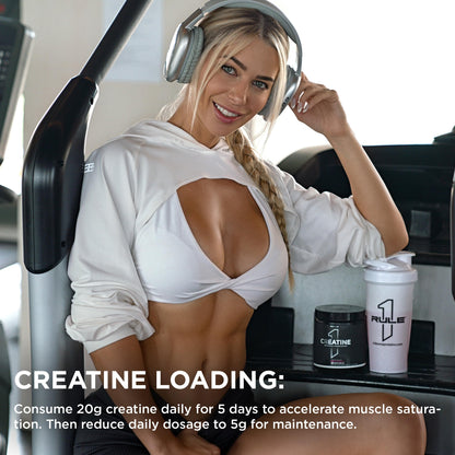 Rule 1 Creatine Powder – 5 g Micronized Creatine Monohydrate for Lean Mass & HIIT (Fruit Punch & Unflavored)
