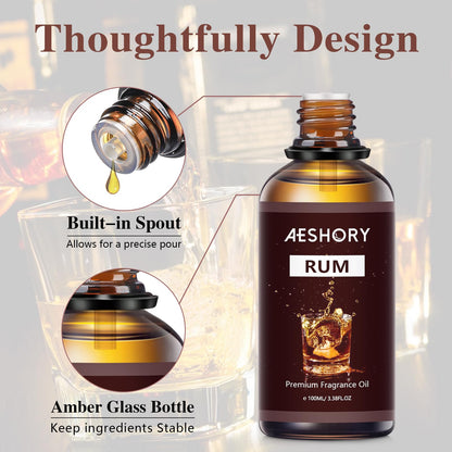 Rum Fragrance Oil 100ml (3.38 FL OZ) – Aromatherapy Diffuser Oil, Massage & Soap & Candle Making