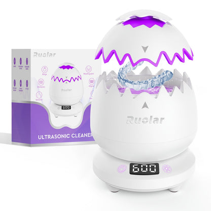 Ruolar Ultrasonic Retainer Cleaner – 45kHz Dental Cleaning Pod for Dentures & Jewelry