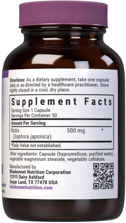 Bluebonnet Rutin 500mg – Antioxidant Bioflavonoid for Vascular Health (Vegan)
