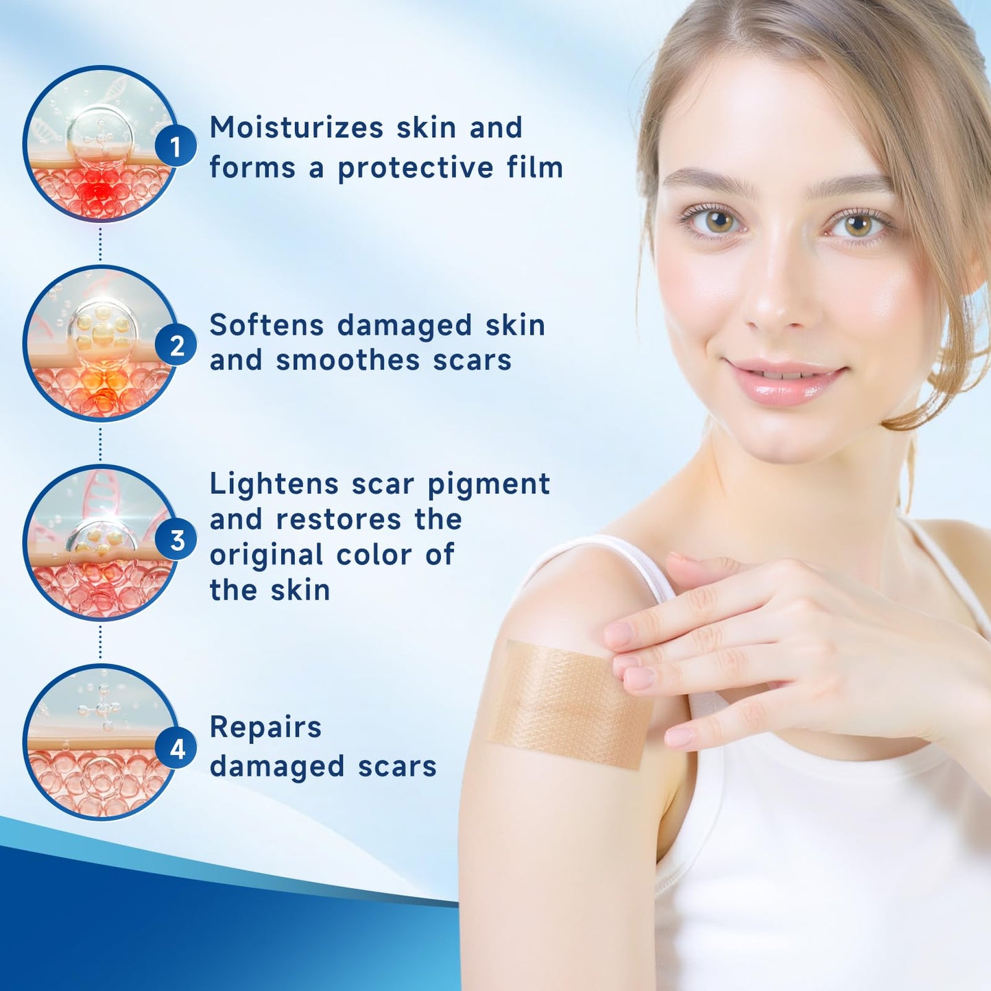 Rvlaim Silicone Scar Sheets & Tape – 3M Roll (1.6” x 120”), Surgical Scar & Stretch Mark Care