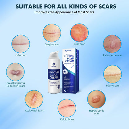 Rvlaim Advanced Silicone Scar Gel – Scar Cream for Surgical & Stretch Marks, 1.7 oz