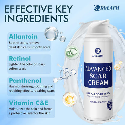Rvlaim Advanced Silicone Scar Gel – Scar Cream for Surgical & Stretch Marks, 1.7 oz