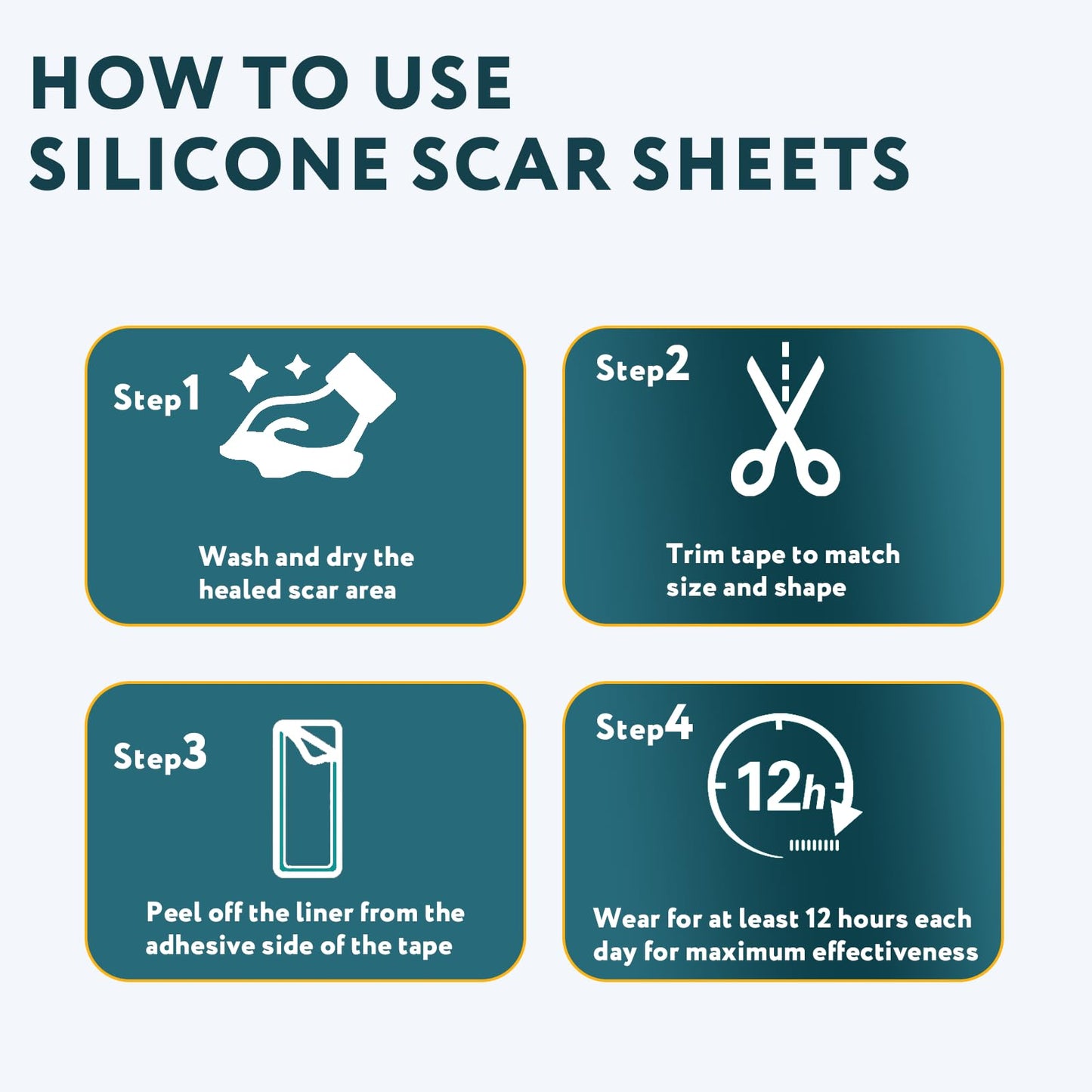 RWT Silicone Scar Sheets – 60 inch x 1.6 inch Roll for Surgical Scars