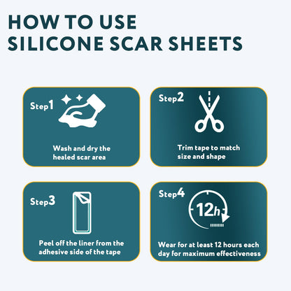 RWT Silicone Scar Sheets – 60 inch x 1.6 inch Roll for Surgical Scars