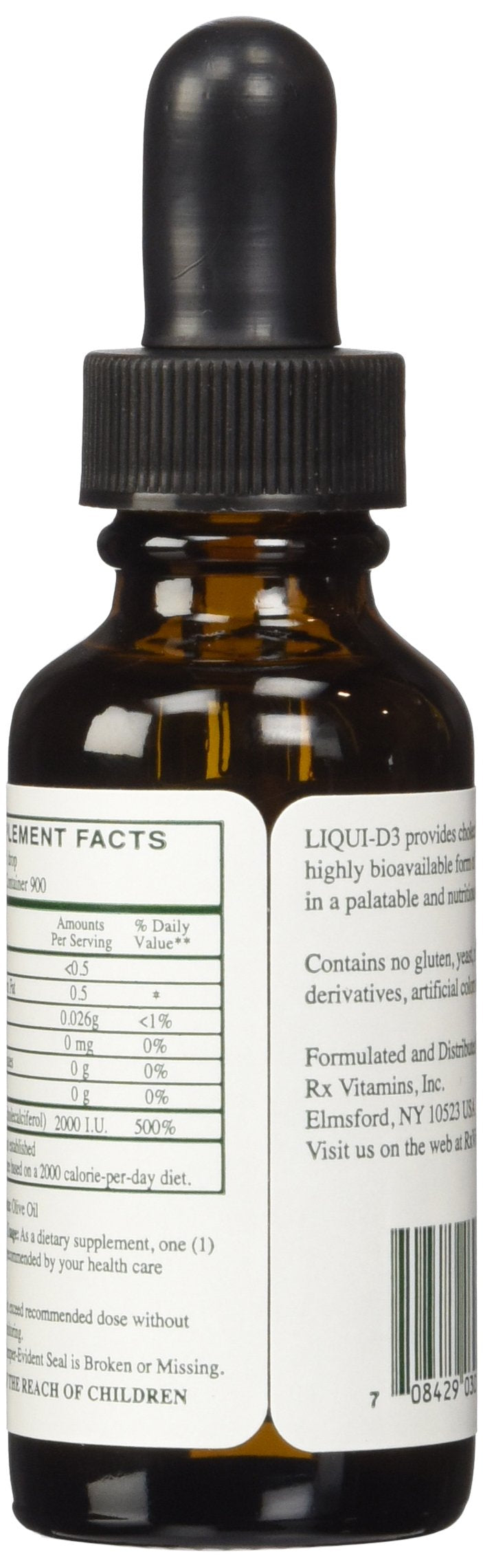 Rx Vitamins Liqui-D3 2000 IU – 1 Fl Oz (Pack of 1) | Vitamin D3 Liquid Supplement