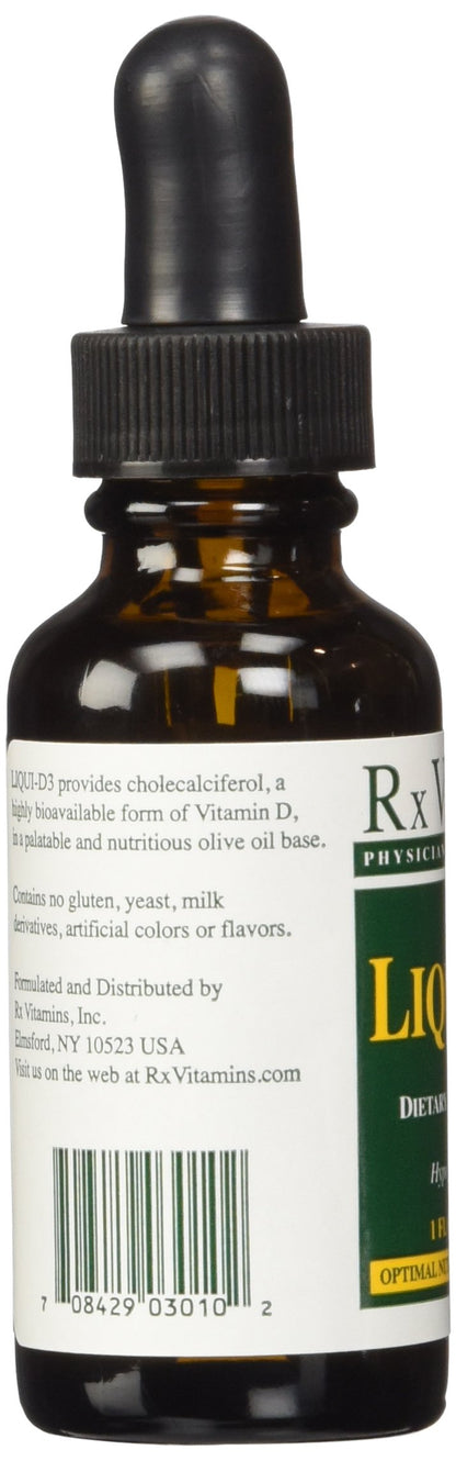 Rx Vitamins Liqui-D3 2000 IU – 1 Fl Oz (Pack of 1) | Vitamin D3 Liquid Supplement