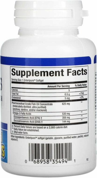 Natural Factors RxOmega-3 Mini-Gels – EPA 350mg, DHA 140mg, 60 Soft Gels | Cardiovascular Support