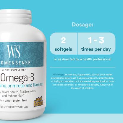 WomenSense RxOmega-3 Fish Oil with Evening Primrose & Flaxseed | Heart & Joints