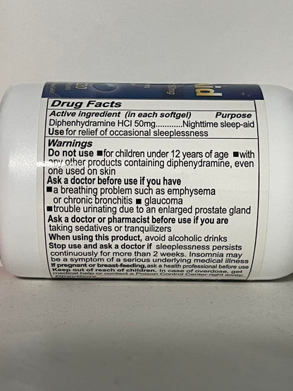 RXZELL Sleep Aid Diphenhydramine 50mg Softgels - 220 Count | Easy-to-Swallow, Non Habit-Forming