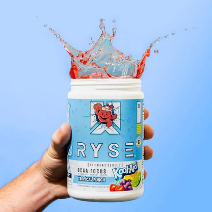 RYSE BCAA Focus Powder - Kool-Aid Tropical Punch (30 Servings) | Electrolytes, Caffeine & Cognizin