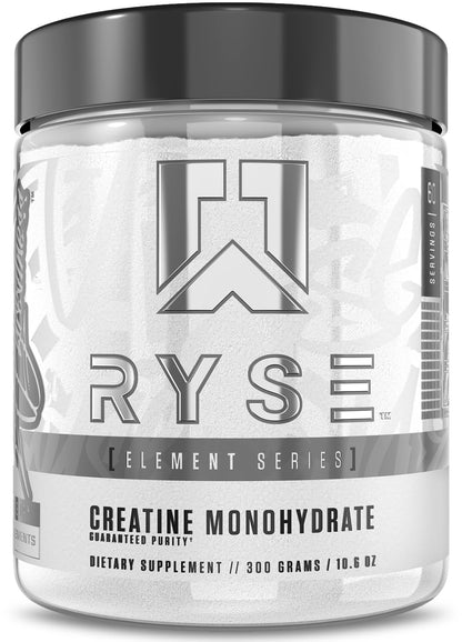RYSE Creatine Monohydrate Powder - Unflavored | Lean Muscle Growth, Strength & Endurance | 60 Servings