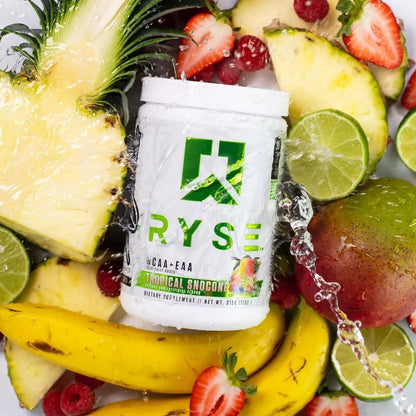 RYSE BCAA EAA Powder Tropical SnoCone – 5g BCAAs, 3g EAAs, Sugar-Free Hydration, 30 Servings