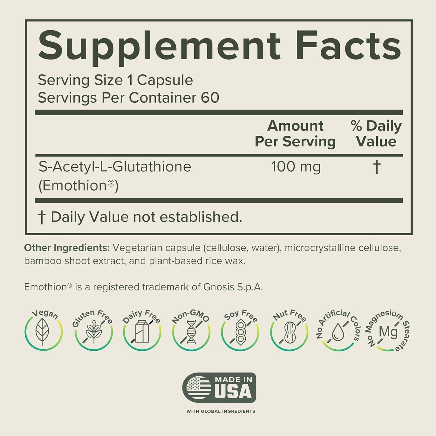 S-Acetyl L-Glutathione Supplement - Vegan Liver Detox & Antioxidant Support | Prominent Nutrition (1 Pack)