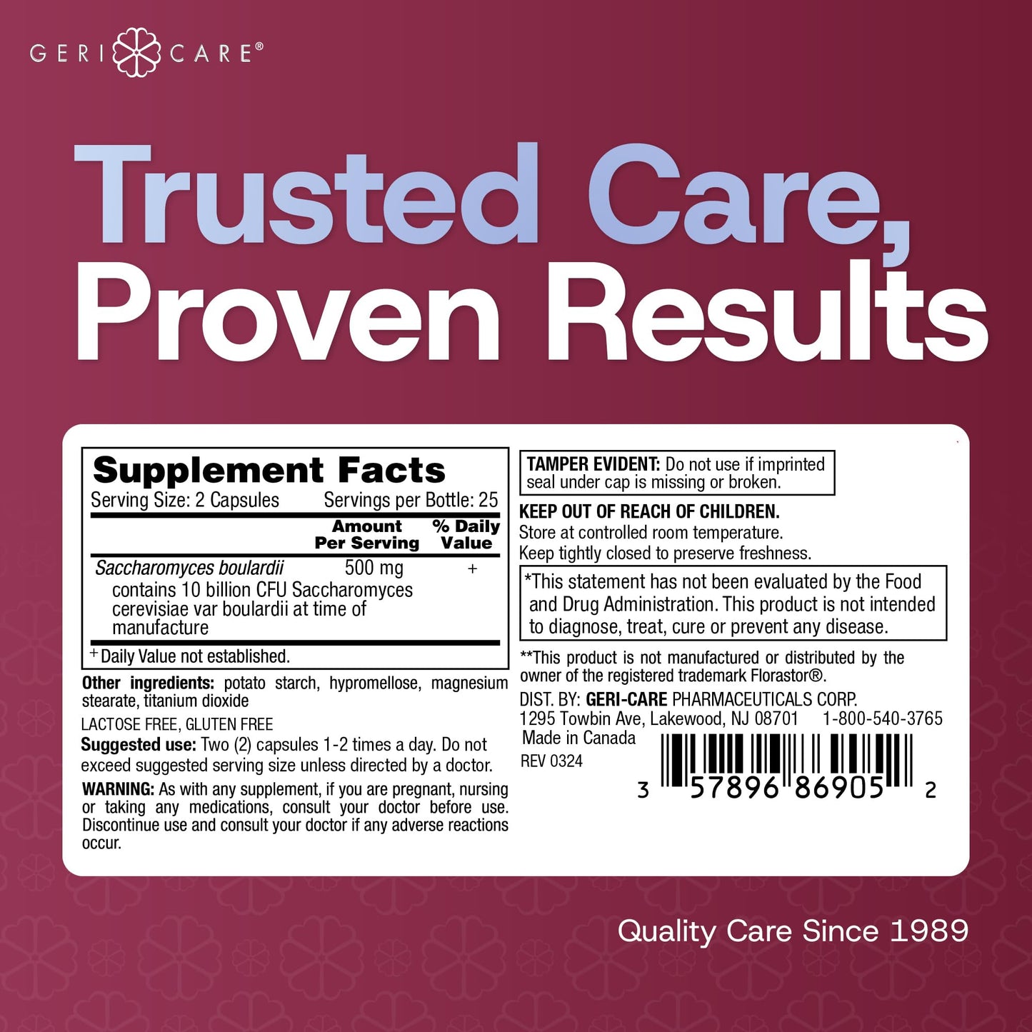 Saccharomyces boulardii Probiotic 500 mg | Digestive Health | 2-Pack