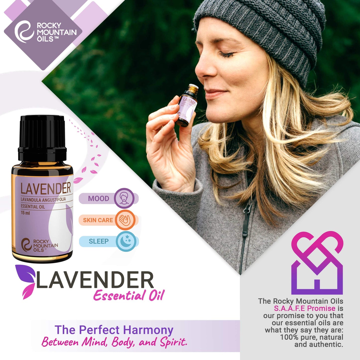 Rocky Mountain Oils Organic Lavender Essential Oil - 15ml | 100% Pure USDA Certified