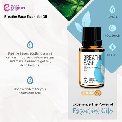 Rocky Mountain Oils Breathe Ease Essential Oil Blend - Diffuser & Topical - 15ml