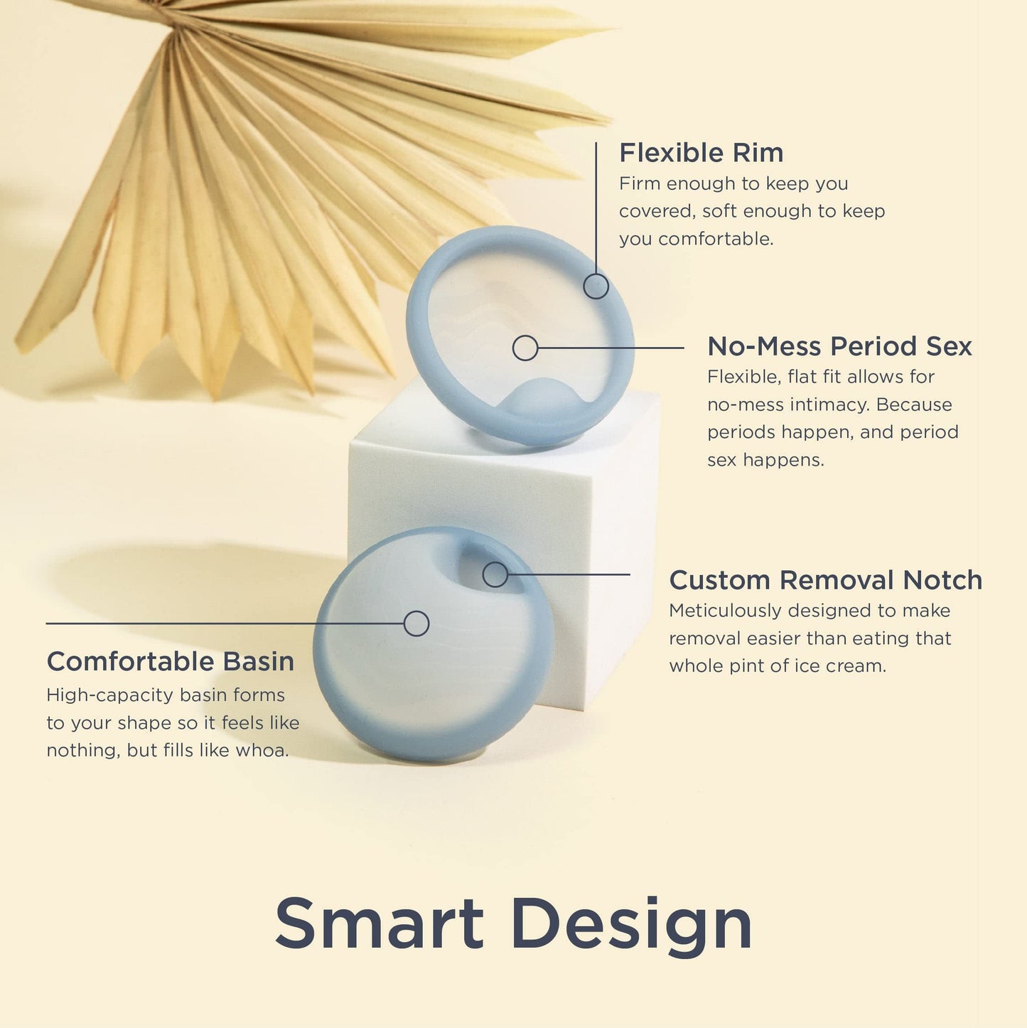 Saalt Menstrual Disc – Soft Flexible Reusable Silicone (Blue, Regular) | 12 Hour Wear, Made in USA