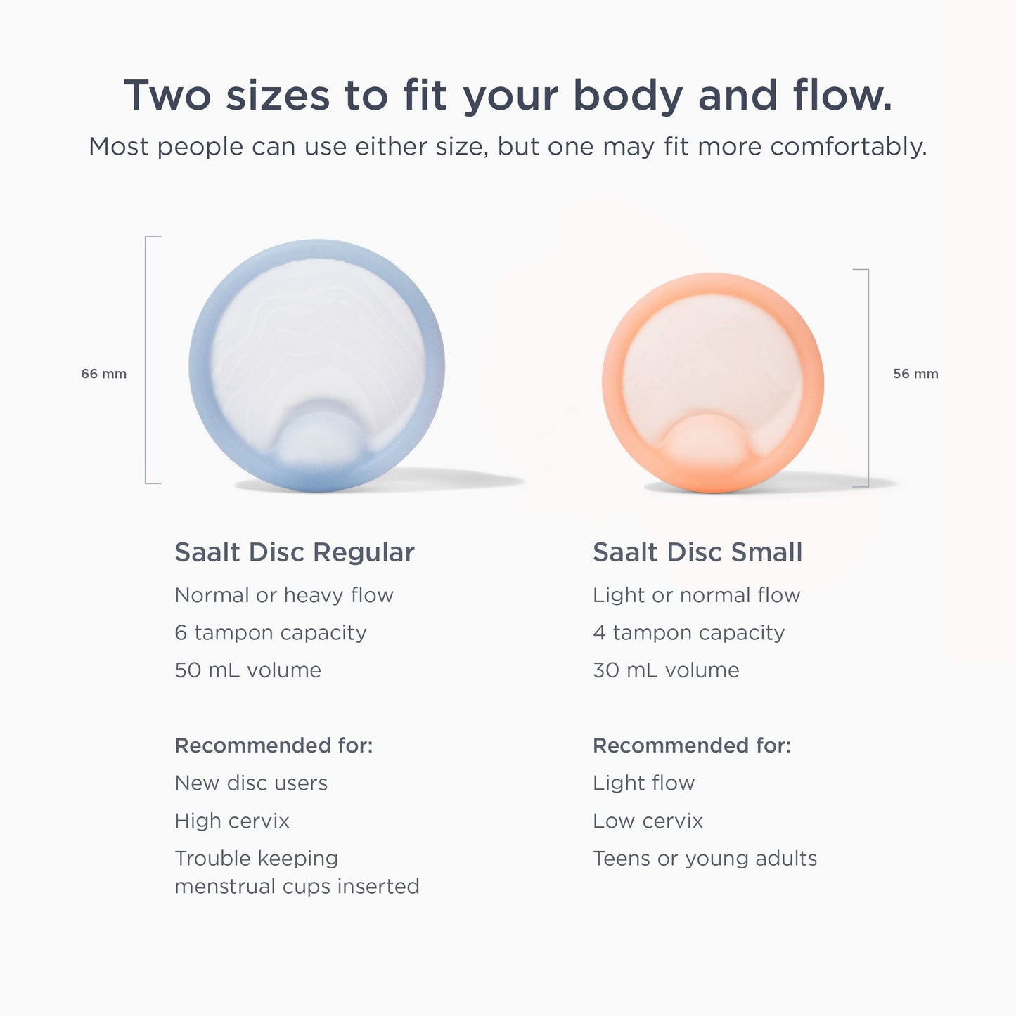 Saalt Menstrual Disc – Soft Flexible Reusable Silicone (Blue, Regular) | 12 Hour Wear, Made in USA