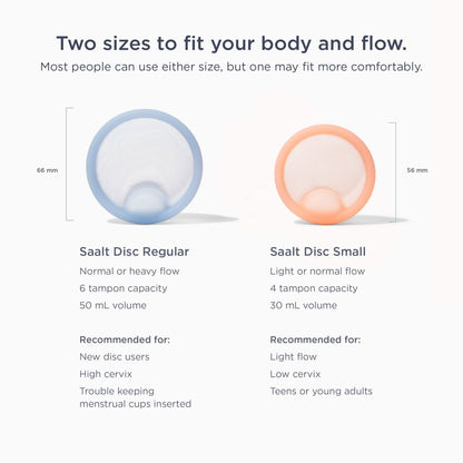 Saalt Menstrual Disc – Soft Flexible Reusable Silicone (Blue, Regular) | 12 Hour Wear, Made in USA