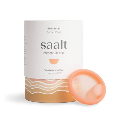 Saalt Menstrual Disc - Soft, Reusable Medical-Grade, Sunset Coral (Small)