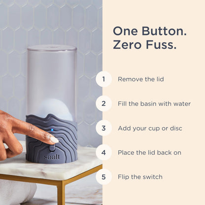 Saalt Menstrual Cup Steamer | Hands-Free No-Boil Sanitizer for Cups & Discs | Blue Dusk