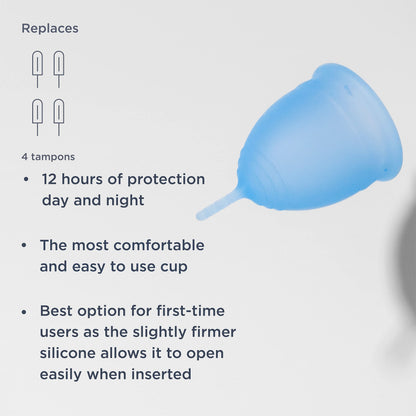 Saalt Menstrual Cup – Reusable, Leak-Free Up to 12 Hours (Regular, Ocean Blue)