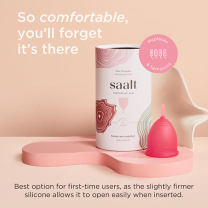 Saalt Menstrual Cup - Premium Soft Reusable Cup Made in USA | 12 Hour Wear