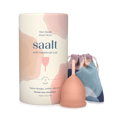 Saalt Soft Menstrual Cup – Desert Blush | Reusable, BPA & Latex Free, 12-Hour Leak-Free Protection