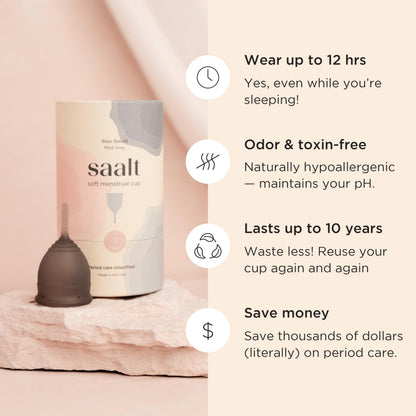 Saalt Soft Menstrual Cup – Reusable, Comfortable, Leak-Free Protection Up to 12 Hours