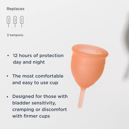 Saalt Soft Menstrual Cup – Desert Blush | Reusable, BPA & Latex Free, 12-Hour Leak-Free Protection