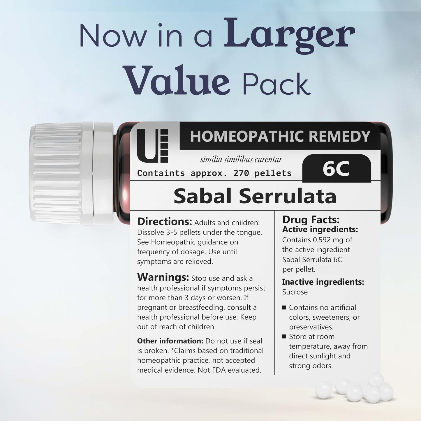 Sabal Serrulata 6C Homeopathic Remedy, 270 Pellets – Lactose-Free