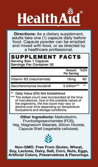 Sacardi Saccharomyces Boulardii – 5B CFU Probiotic, Once-Daily, Dairy-Free