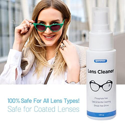 Lens Cleaner Kit with Glasses Cleaning Cloth & Spray – Safe for Coated Lenses (1.7 fl oz)