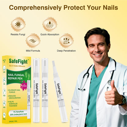 SafeFight Toenail Fungi Treatment Extra Strength Pen – 3-Pack with 25% Undecylenic Acid