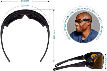 SafetyBlue Sleep Savior Deluxe Amber Lens Glasses – Blue & Green Light Blocking