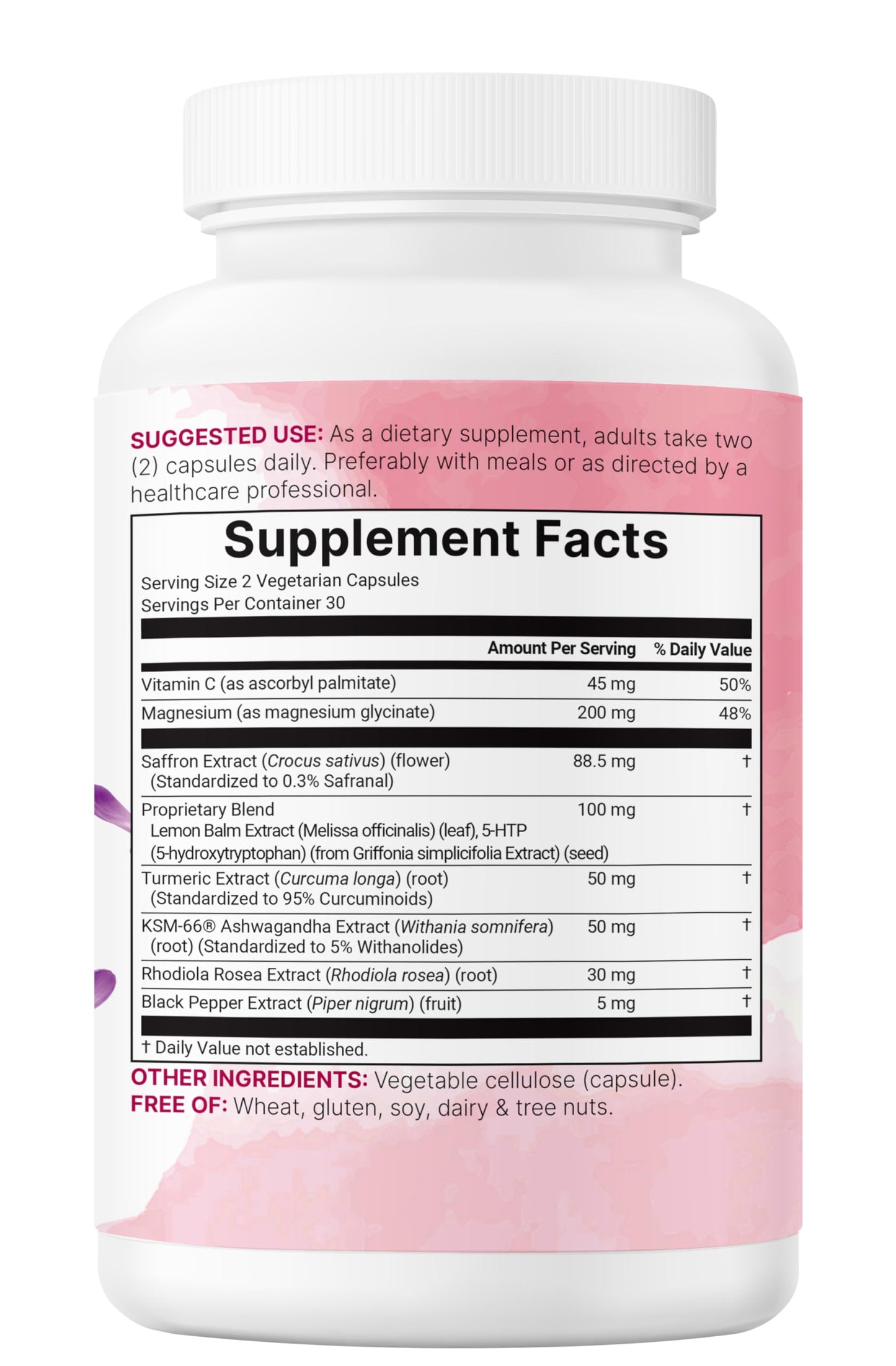 Saffron+ Advanced Supplements, 60 Veggie Capsules | 10-in-1 with Saffron Extract, High Absorption Fat-Soluble Vitamin C, Magnesium, Turmeric & KSM-66 Ashwagandha| Mood & Energy Support* | Filler Free