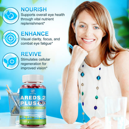 AREDS 2+ Eye Vitamins Softgels 160 Count | Lutein 40mg, Zeaxanthin 4mg
