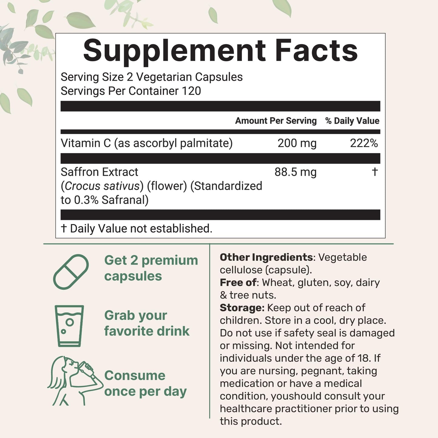 Micro Ingredients Saffron Extract | 240 Veggie Capsules | Mood & Vision