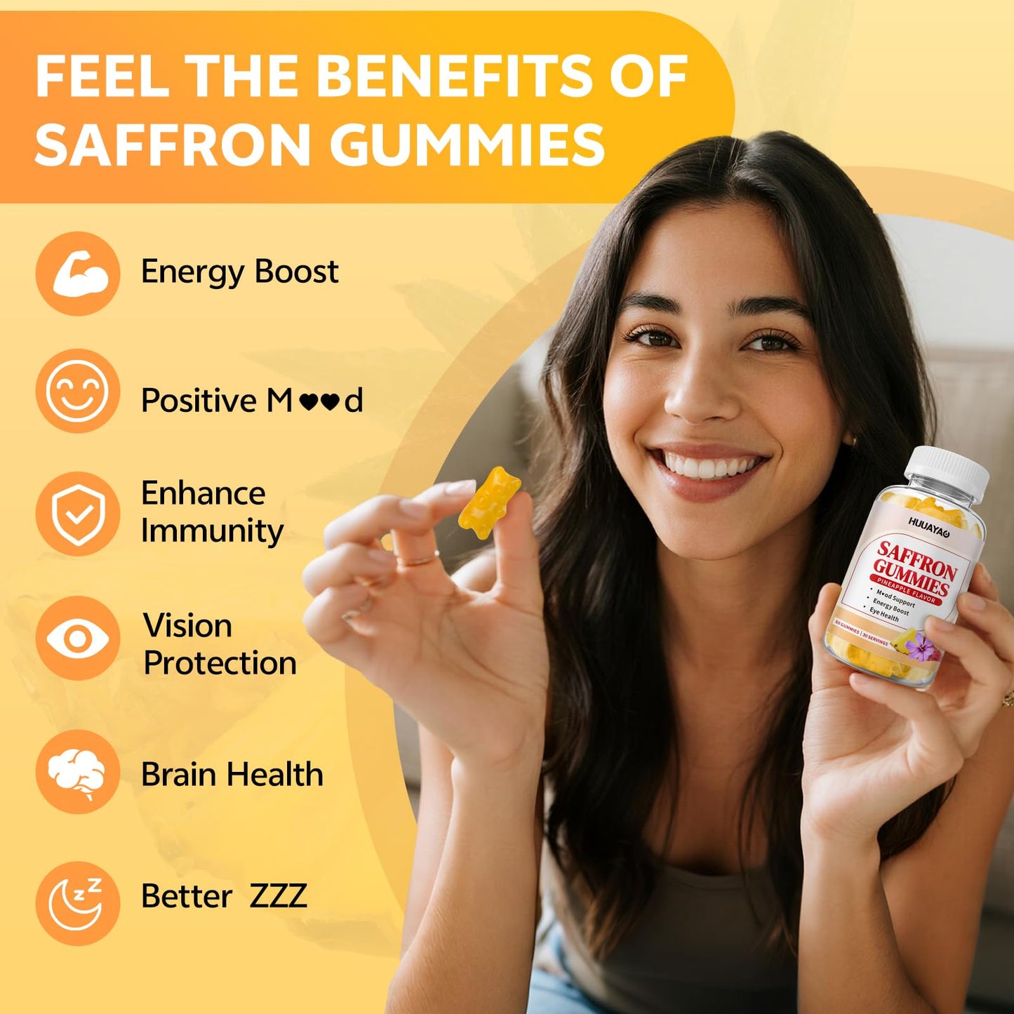 10-IN-1 Saffron Gummies – Sugar Free Mood & Focus Support (60 Count)