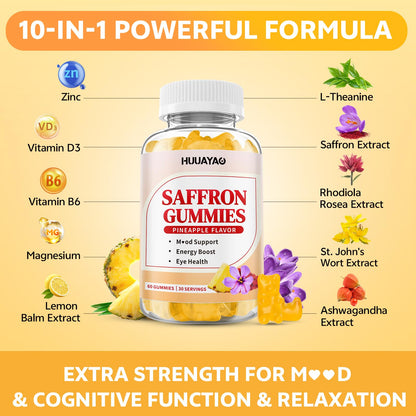 10-IN-1 Saffron Gummies – Sugar Free Mood & Focus Support (60 Count)