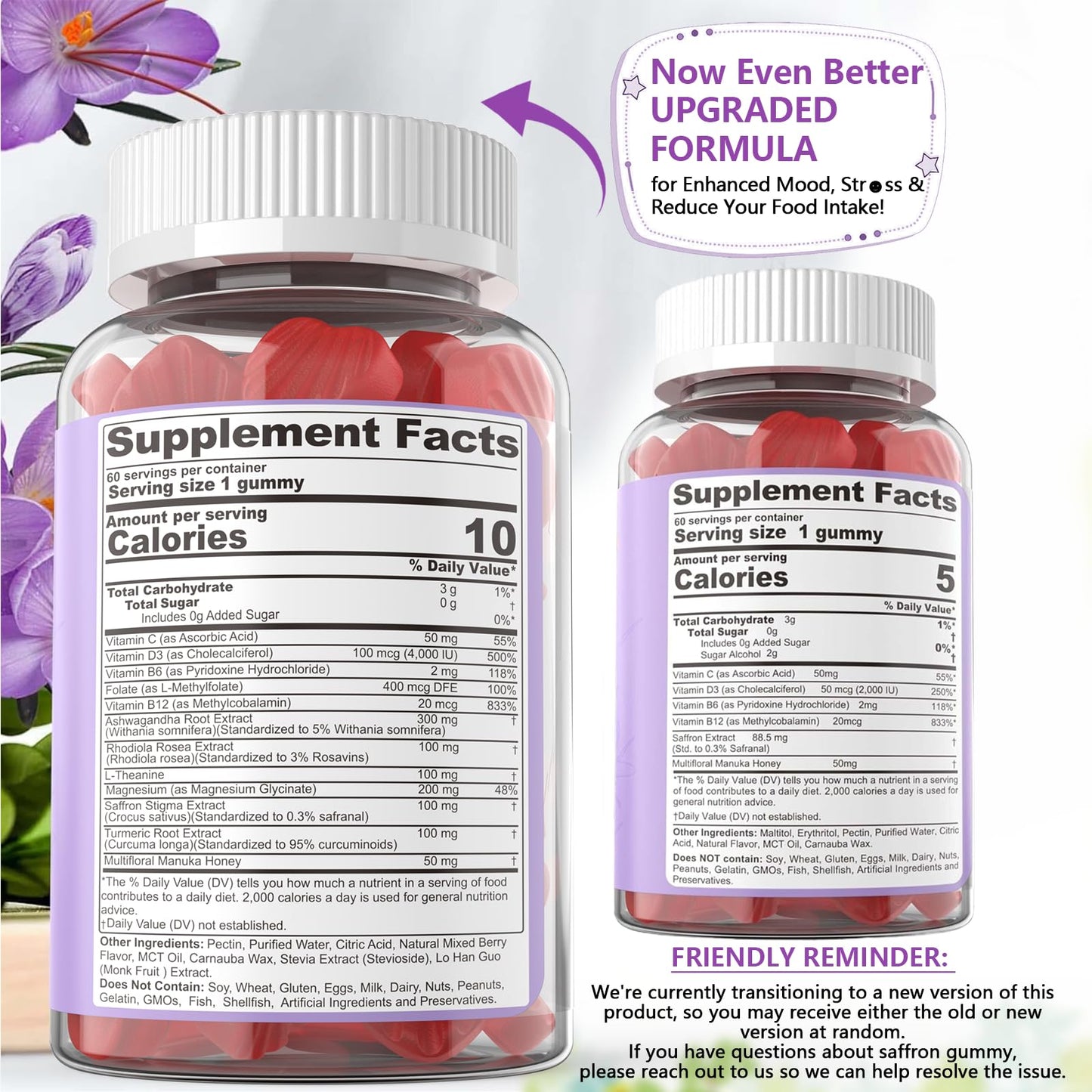 Saffron Gummies 100mg – 100% Pure Saffron Extract, Mood & Power (60 Count)