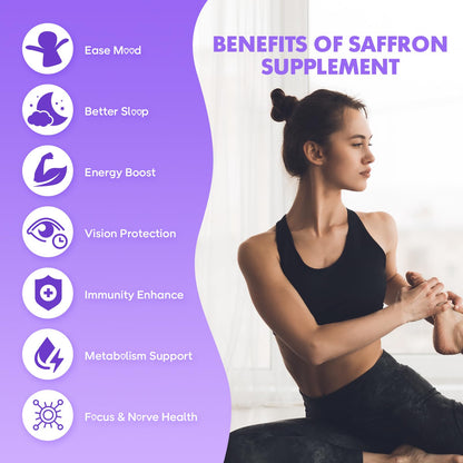 Saffron Gummies 88.5mg – Pineapple 60 Count | Magnesium, Rhodiola, Ashwagandha