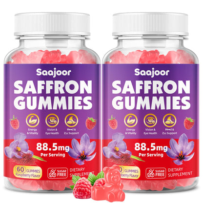Vegan Saffron Gummies for Mood & Focus – Raspberry, 120 Gummies