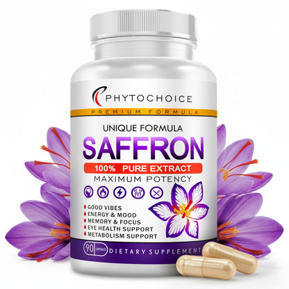 Saffron Supplements - 88.5 mg Pure Saffron Extract Capsules | Mood, Focus, Eye Health - Made in USA